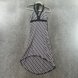 Vintage Y2k/90s City Triangles Babydoll Dress Medium Striped Hi Low Halter 2000s